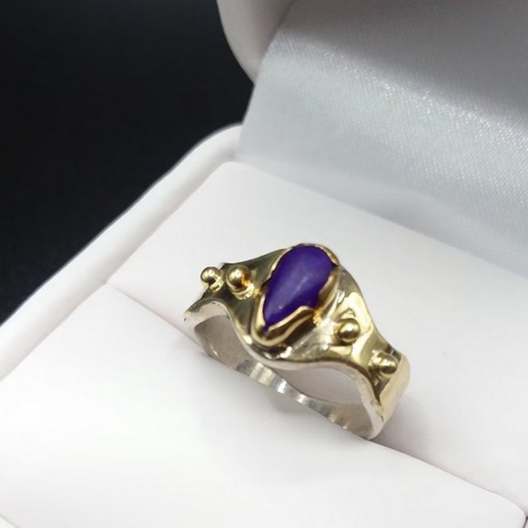 RARE Empire Ring | 18K Gold Amethyst | Antiquity, 1 of a kind Ring | Sterling + - Picture 4 of 8